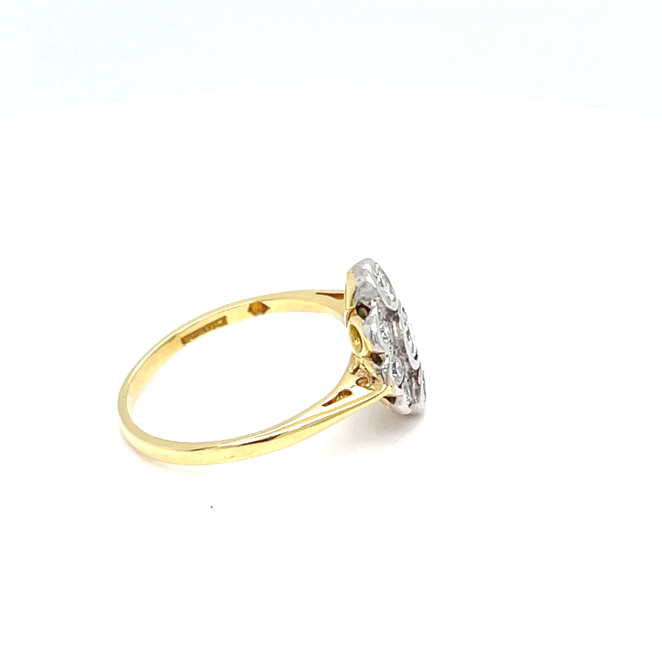 Diamond Cluster Ring 18ct Gold and Platinum Set