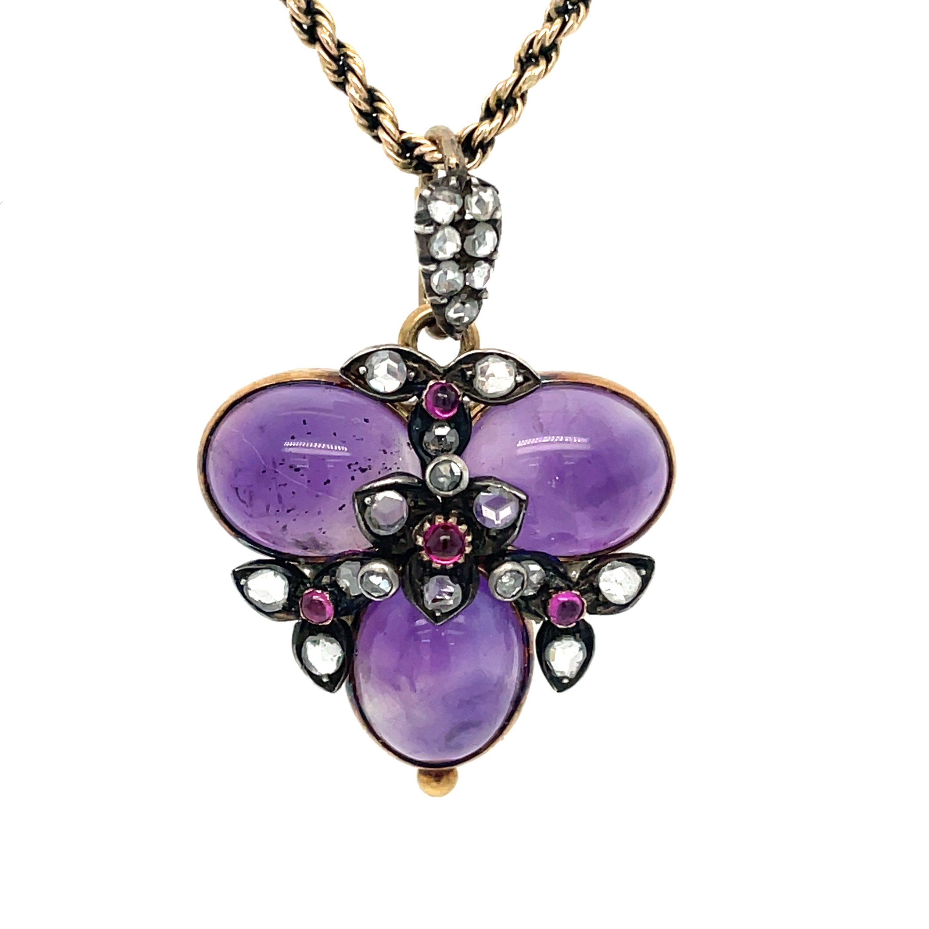 Victorian Amethyst and Diamond Pendant