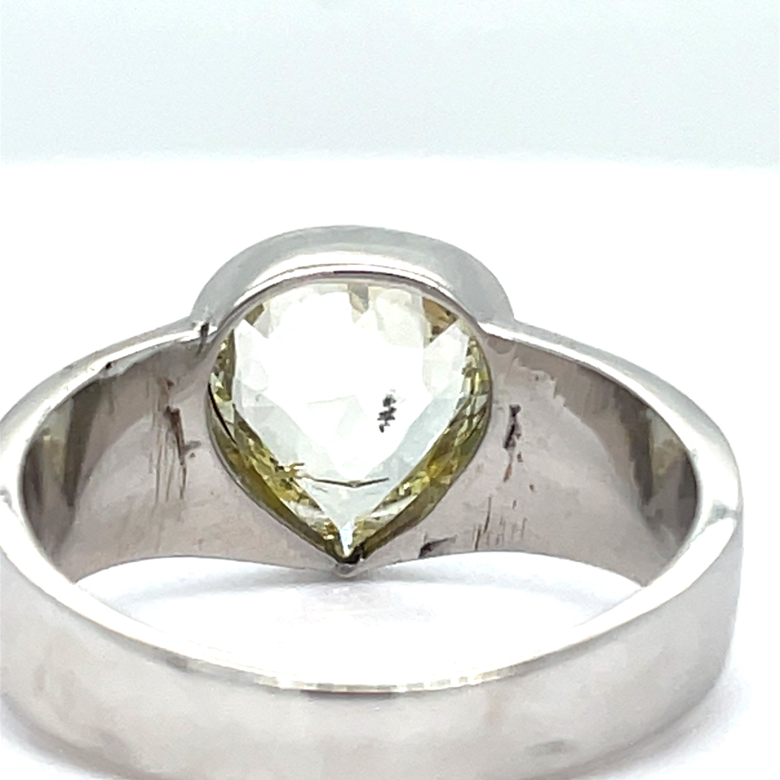 1.2ct Pear Shaped Natural Yellow Diamond Solitaire ring