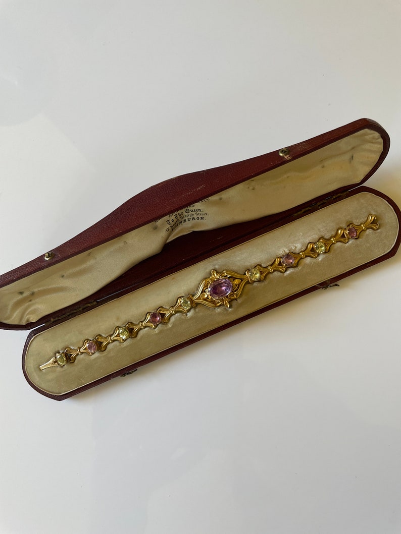 Victorian Chrysoberyl and Amethyst Bracelet