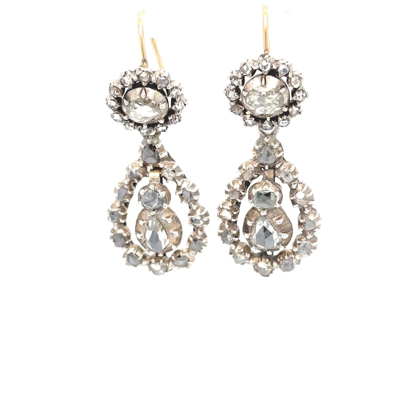 Georgian Diamond Day and Night Earrings