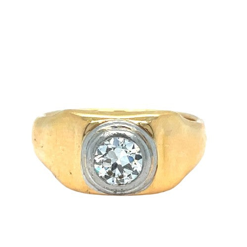 Old European Diamond 18ct Gold Band Ring