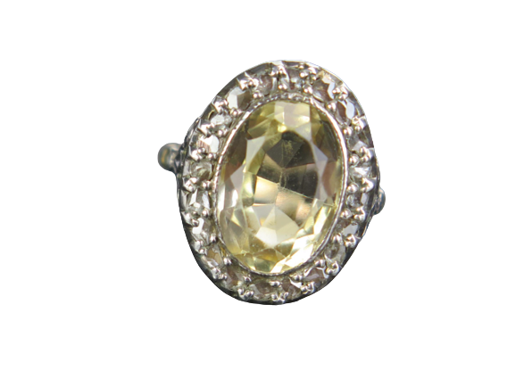 Citrine and Diamond Edwardian Ring