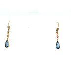 Aquamarine and Pearl Edwardian Gold Earrings