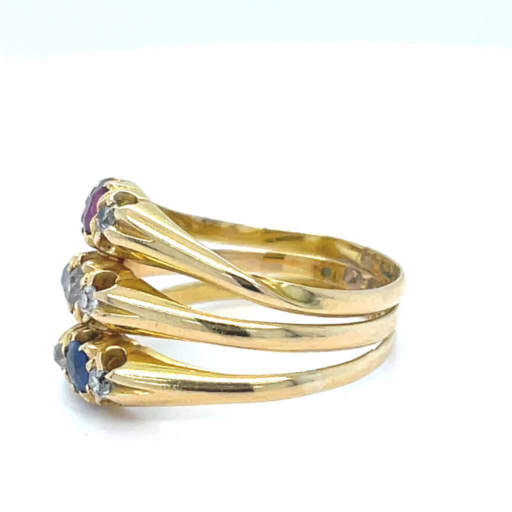 Victorian 18ct Gold Multi Band Ring
