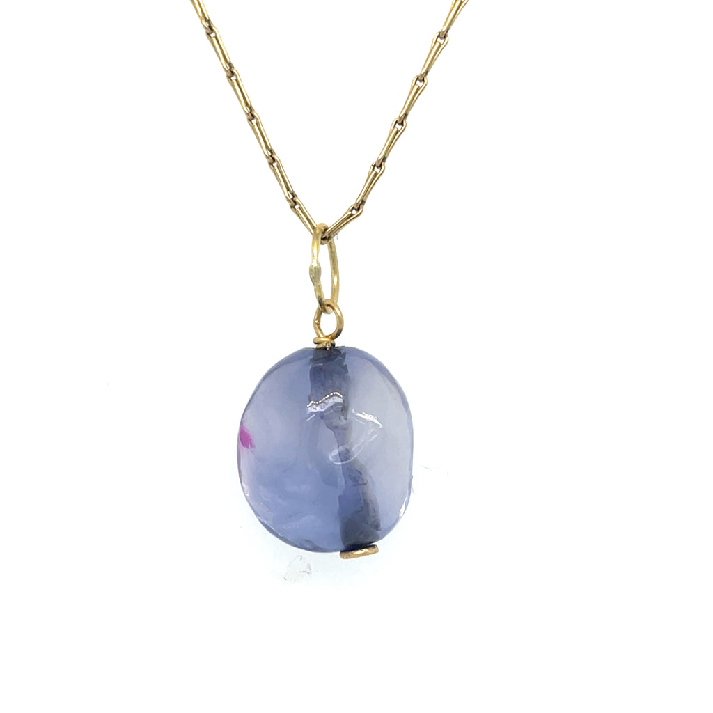 Antique Ceylon Sapphire Bead Pendant