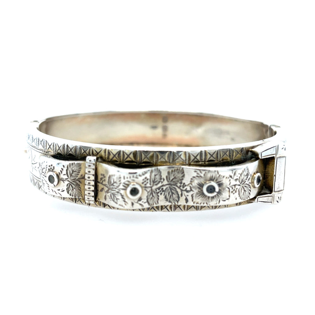 Antique Victorian Silver Belt Bangle