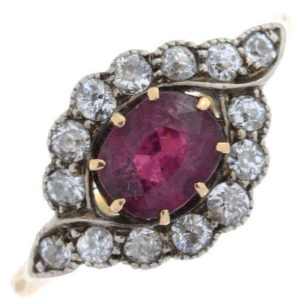 Early 20th Century Ruby and Diamond 18ct Ring