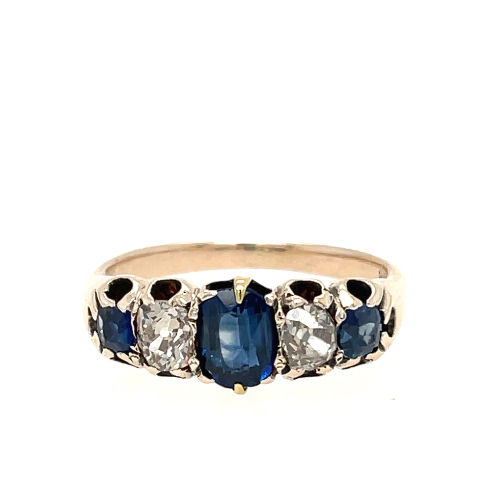 Antique Sapphire and Diamond 15ct Ring