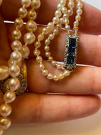 Art Deco Sapphire and Diamond Double Strand Necklace