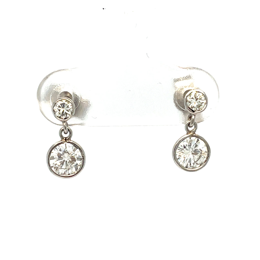 Diamond Two Stone Drop Earrings 0.8ct