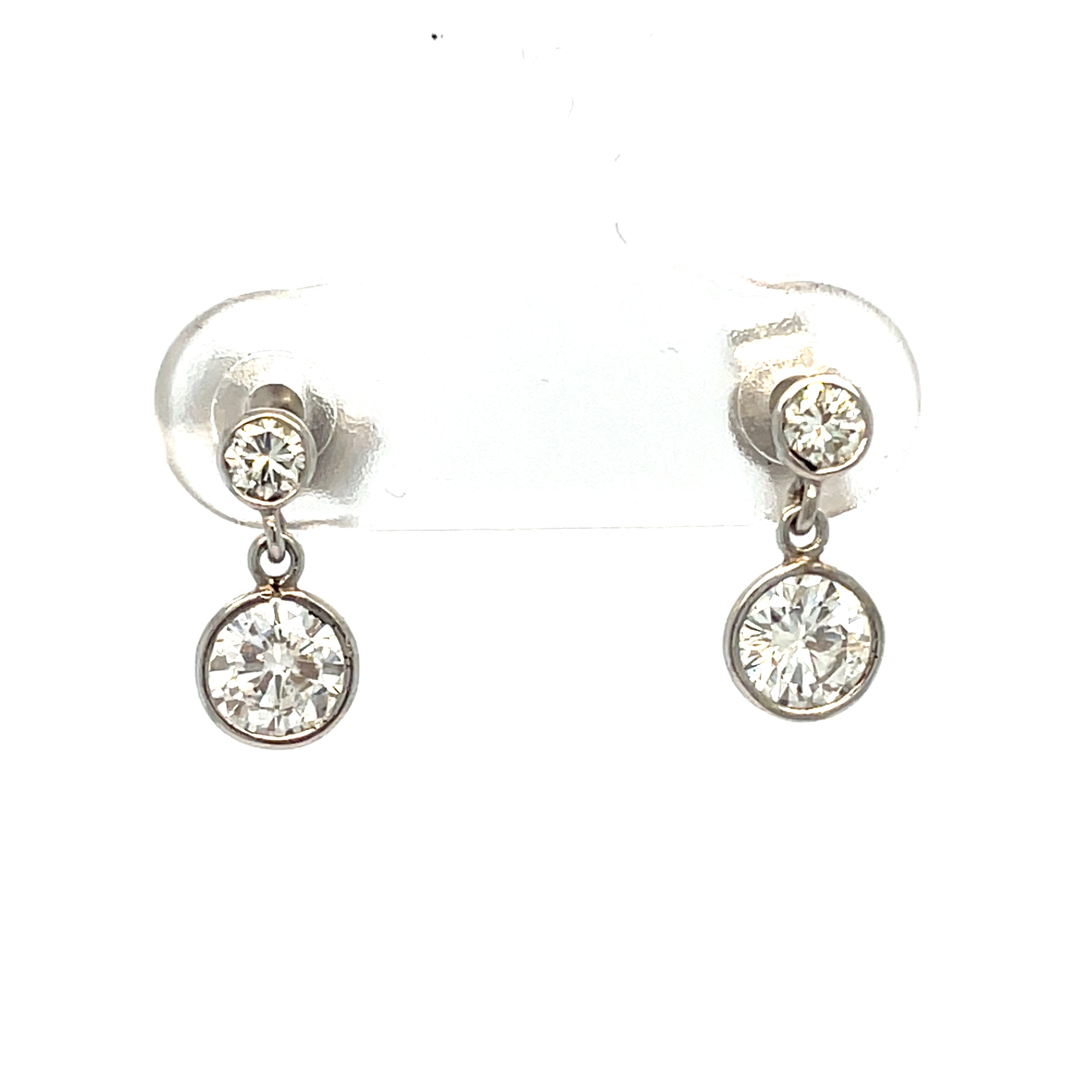 Diamond Two Stone Drop Earrings 0.8ct