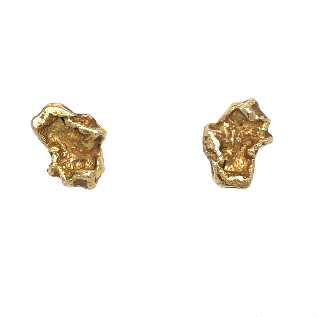 Vintage Nugget Style Gold Earrings