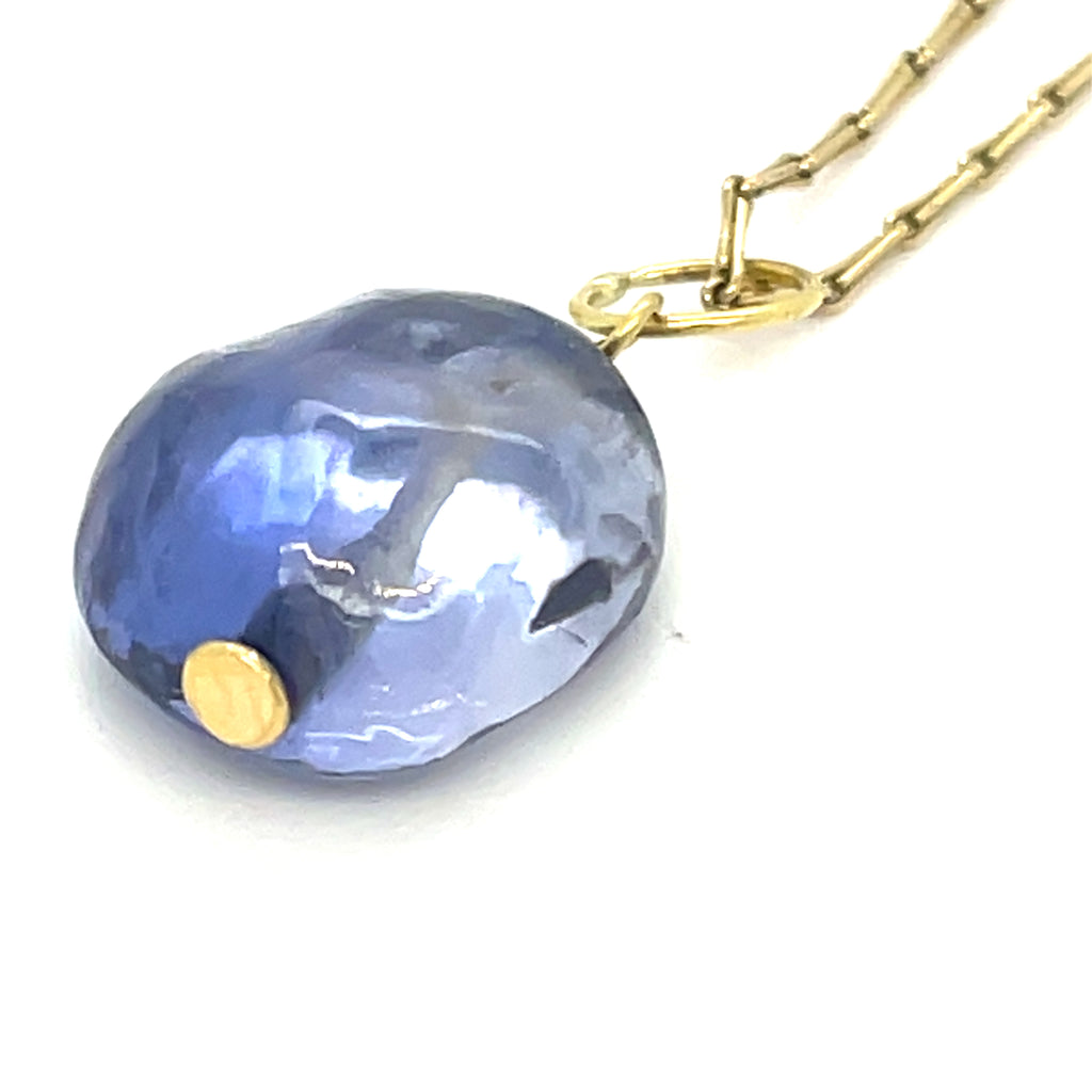 Antique Ceylon Sapphire Bead Pendant