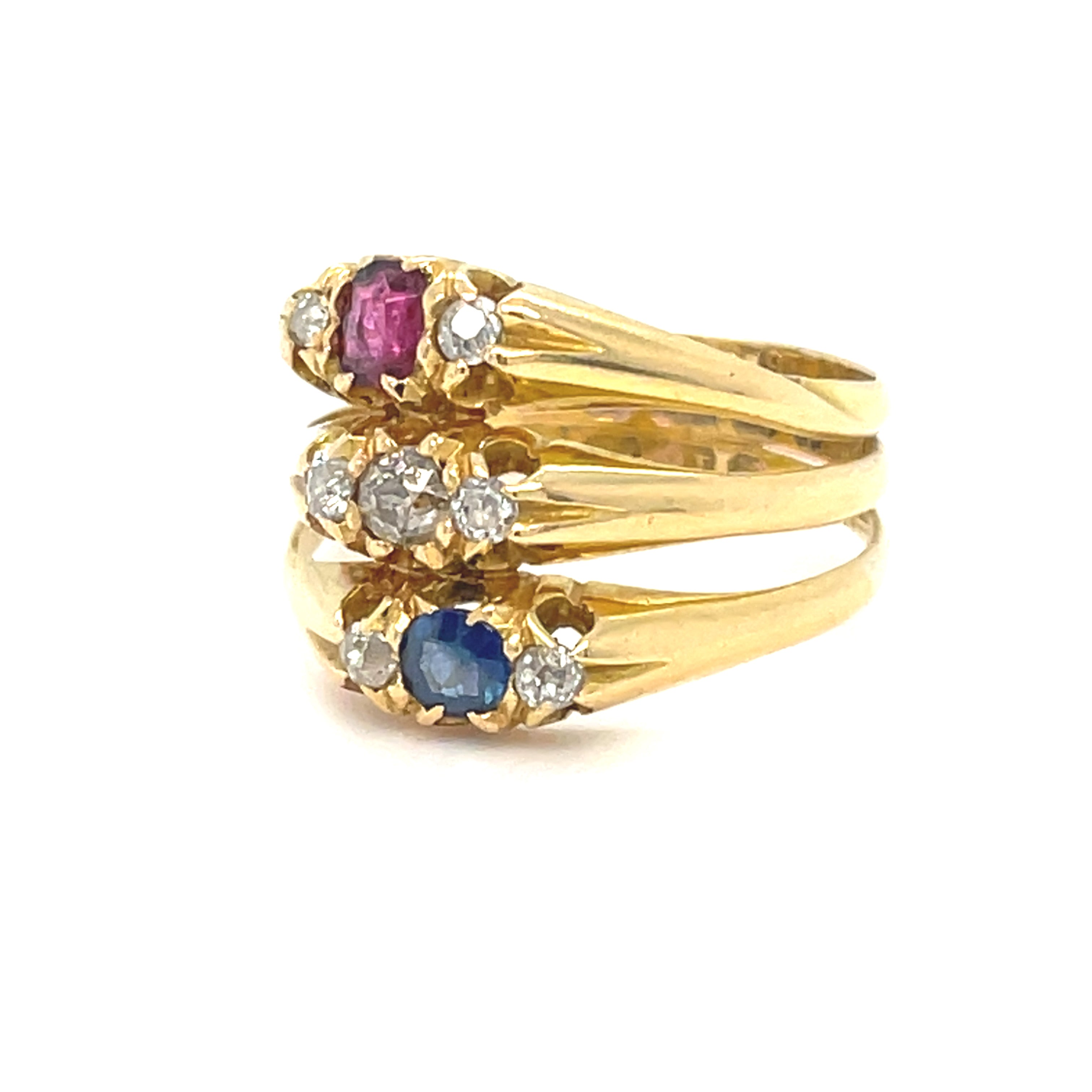 Victorian 18ct Gold Multi Band Ring