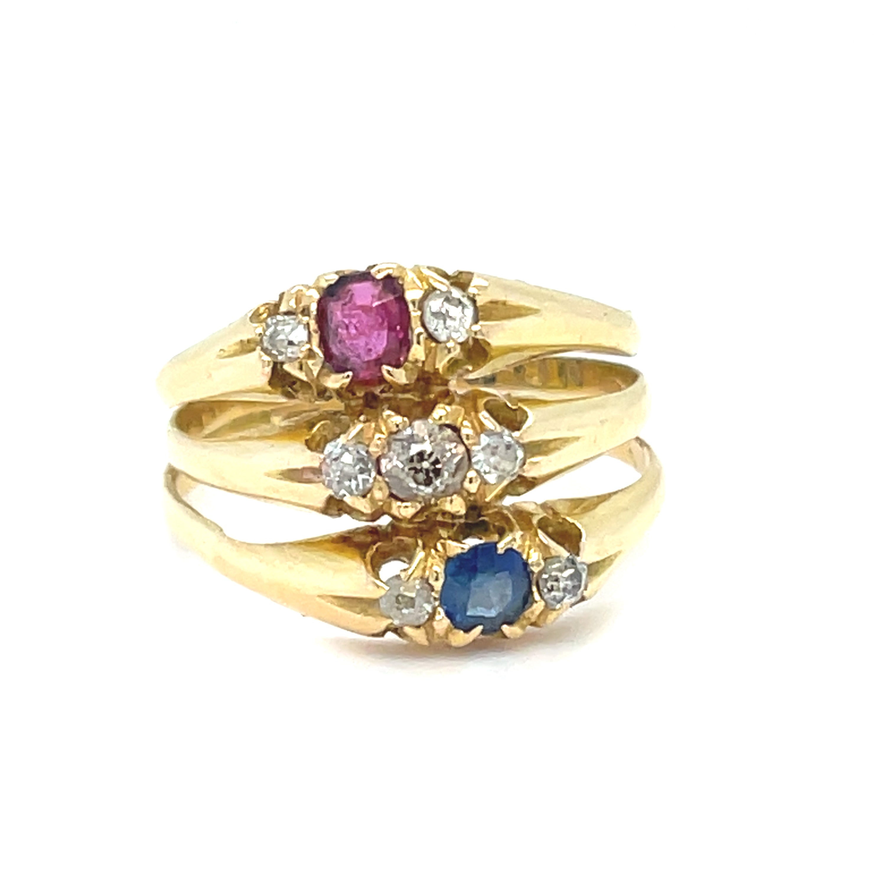 Victorian 18ct Gold Multi Band Ring
