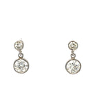 Diamond Two Stone Drop Earrings 0.8ct