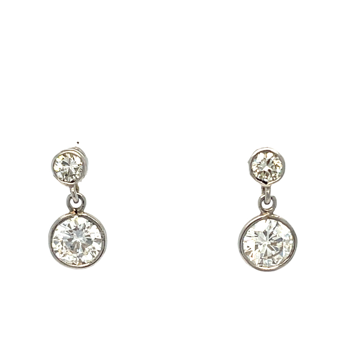 Diamond Two Stone Drop Earrings 0.8ct