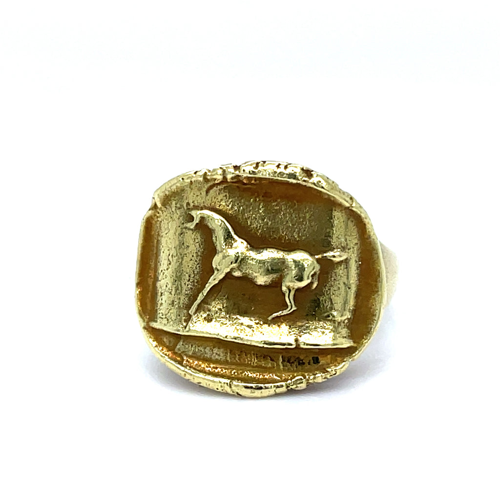 Barry Kieselstien-Cord 18ct Roman Horse Ring 18ct Gold 1986