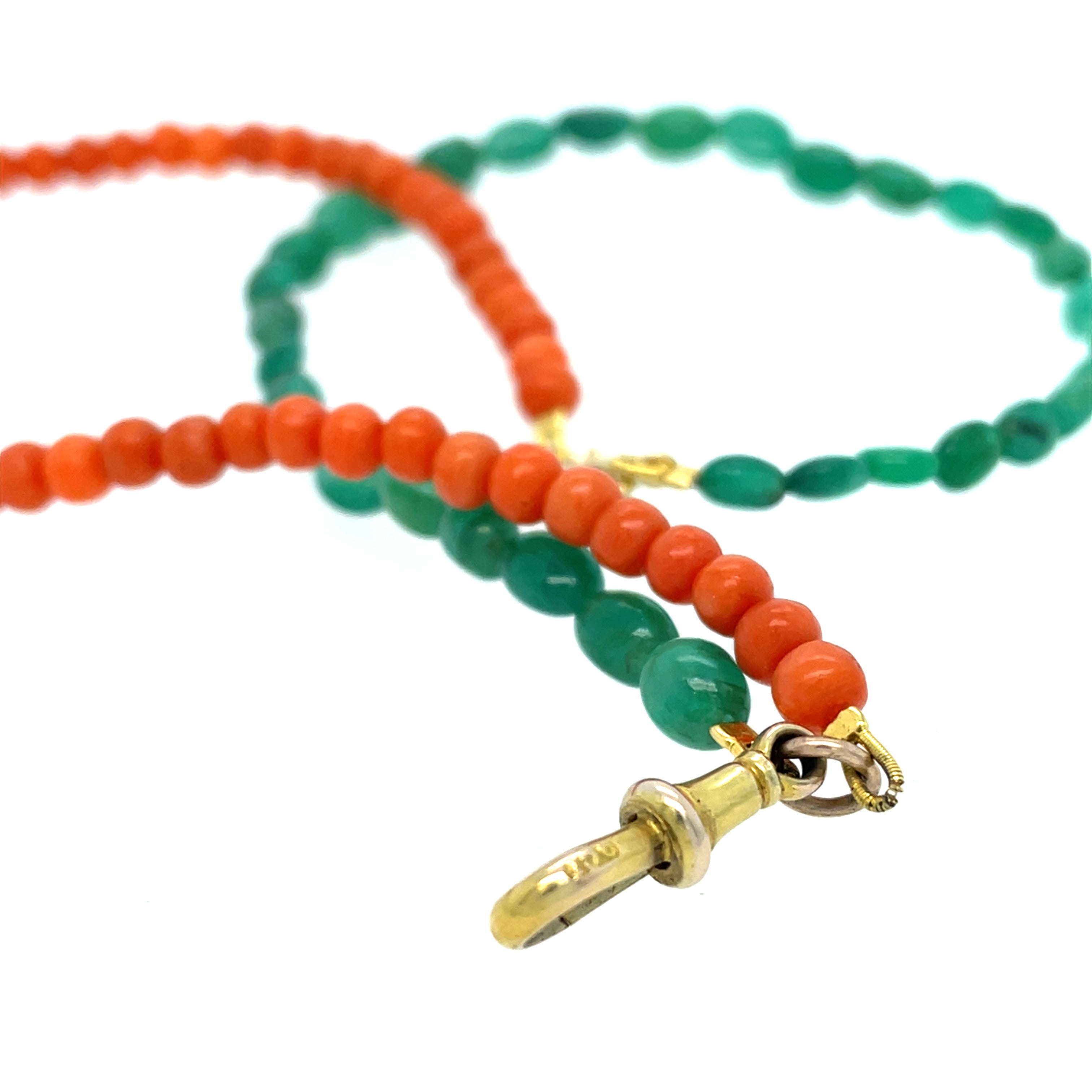 Emerald and Coral Up-Cycled Necklace