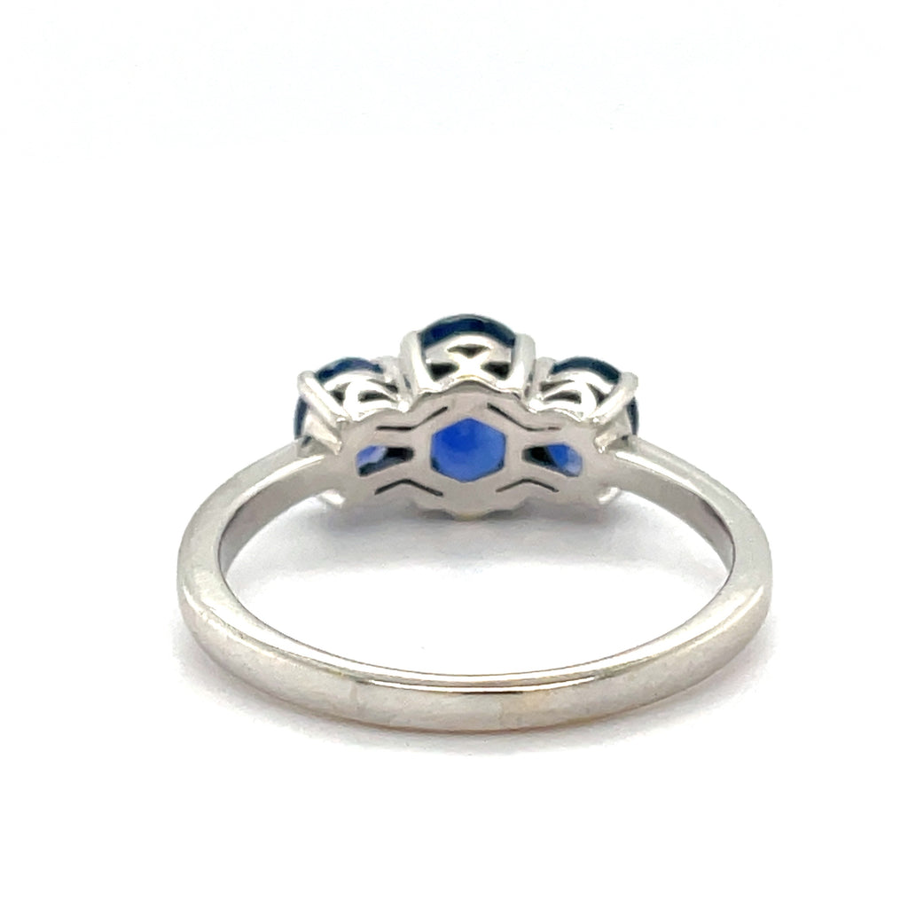 Ceylon Sapphire 2ct Three Stone 18ct Gold Ring