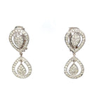 Mid Century Diamond Set Pear Shaped Earrings