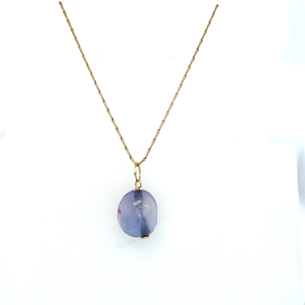 Antique Ceylon Sapphire Bead Pendant