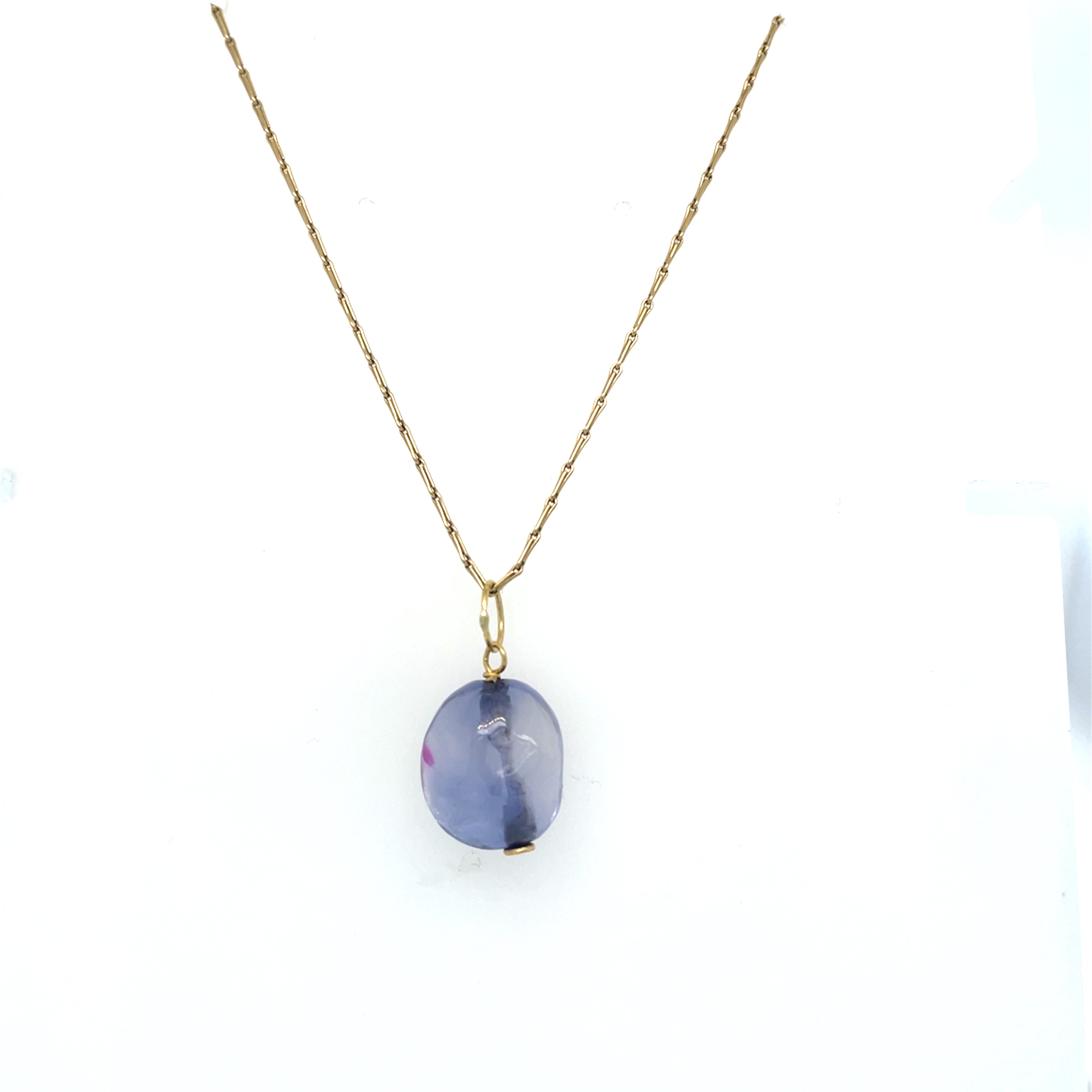 Antique Ceylon Sapphire Bead Pendant