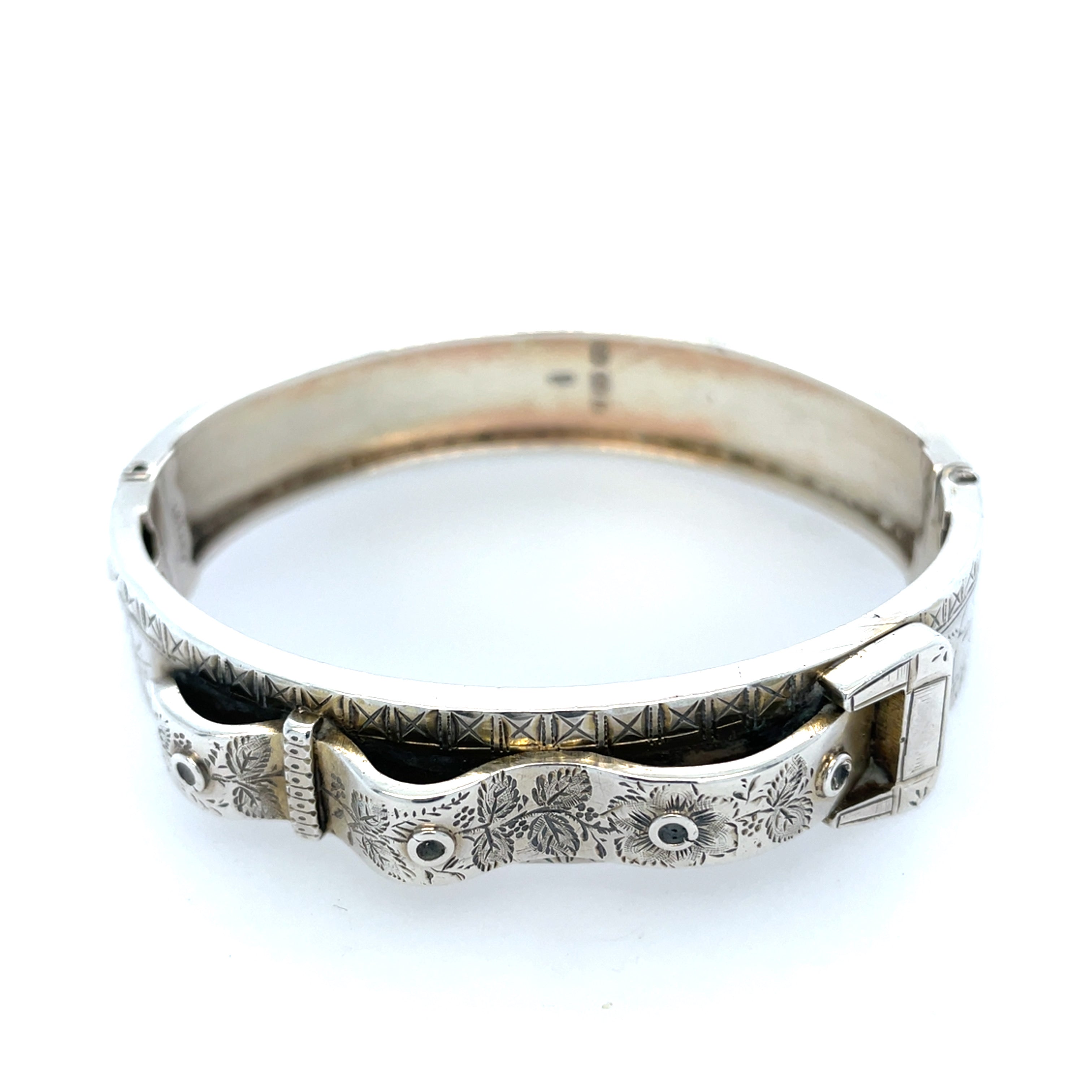 Antique Victorian Silver Belt Bangle