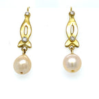 Pearl and Diamond 18 Karat Gold Earrings