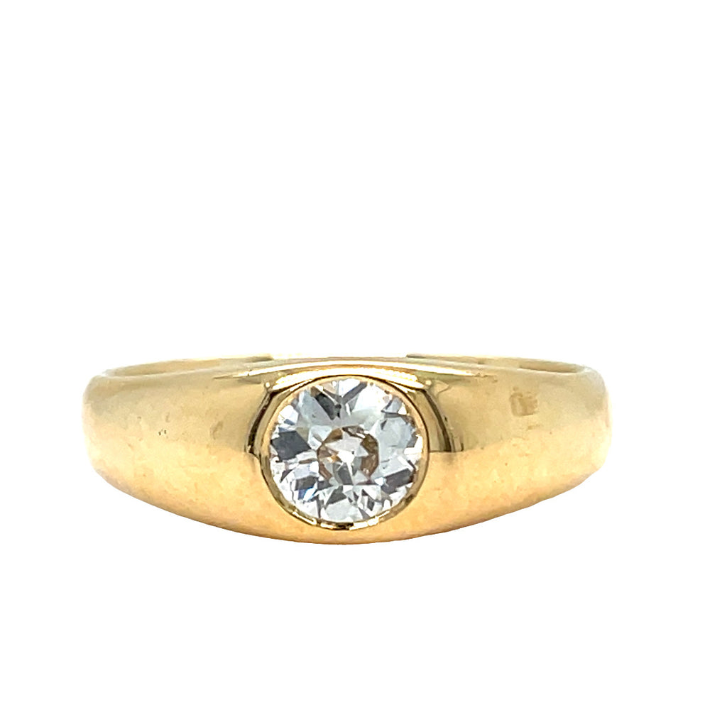 Victorian Old Cut Diamond Gypsy Style 18ct Gold Ring