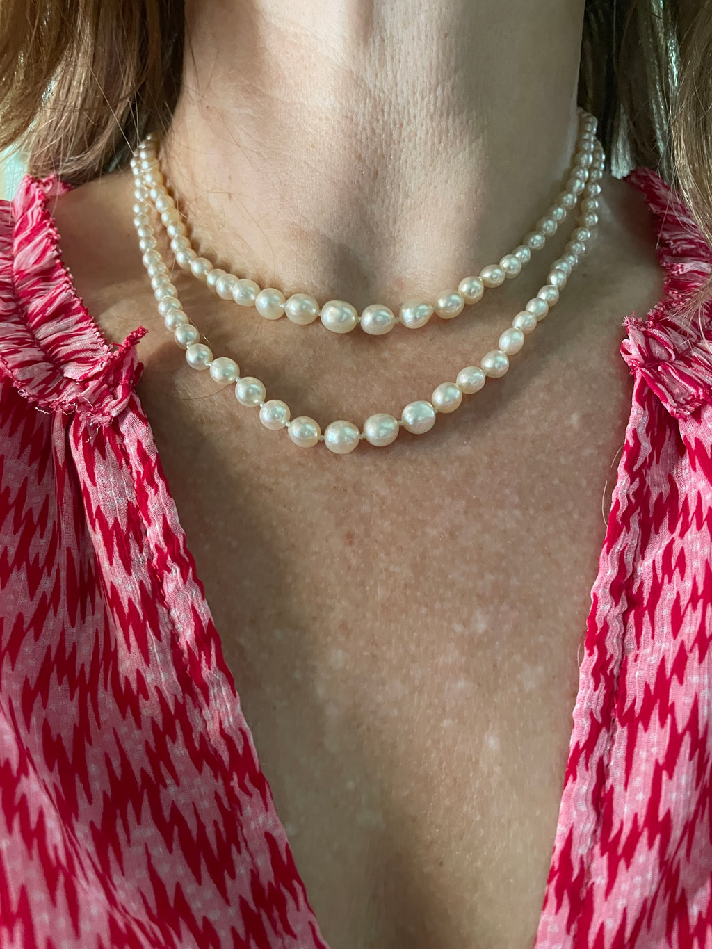 Art Deco Sapphire and Diamond Double Strand Necklace