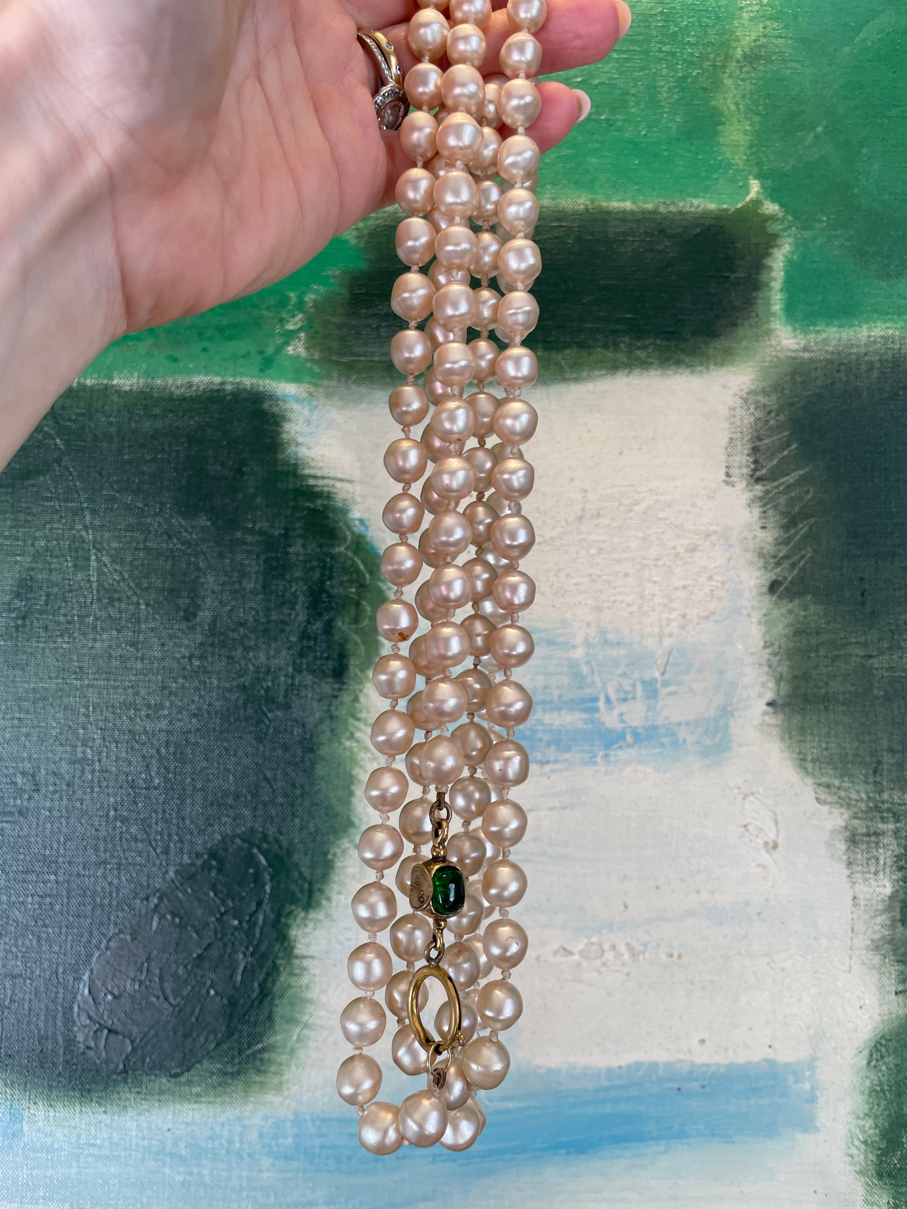 Chanel 1970s Vintage Grixpoix Pearl Necklace