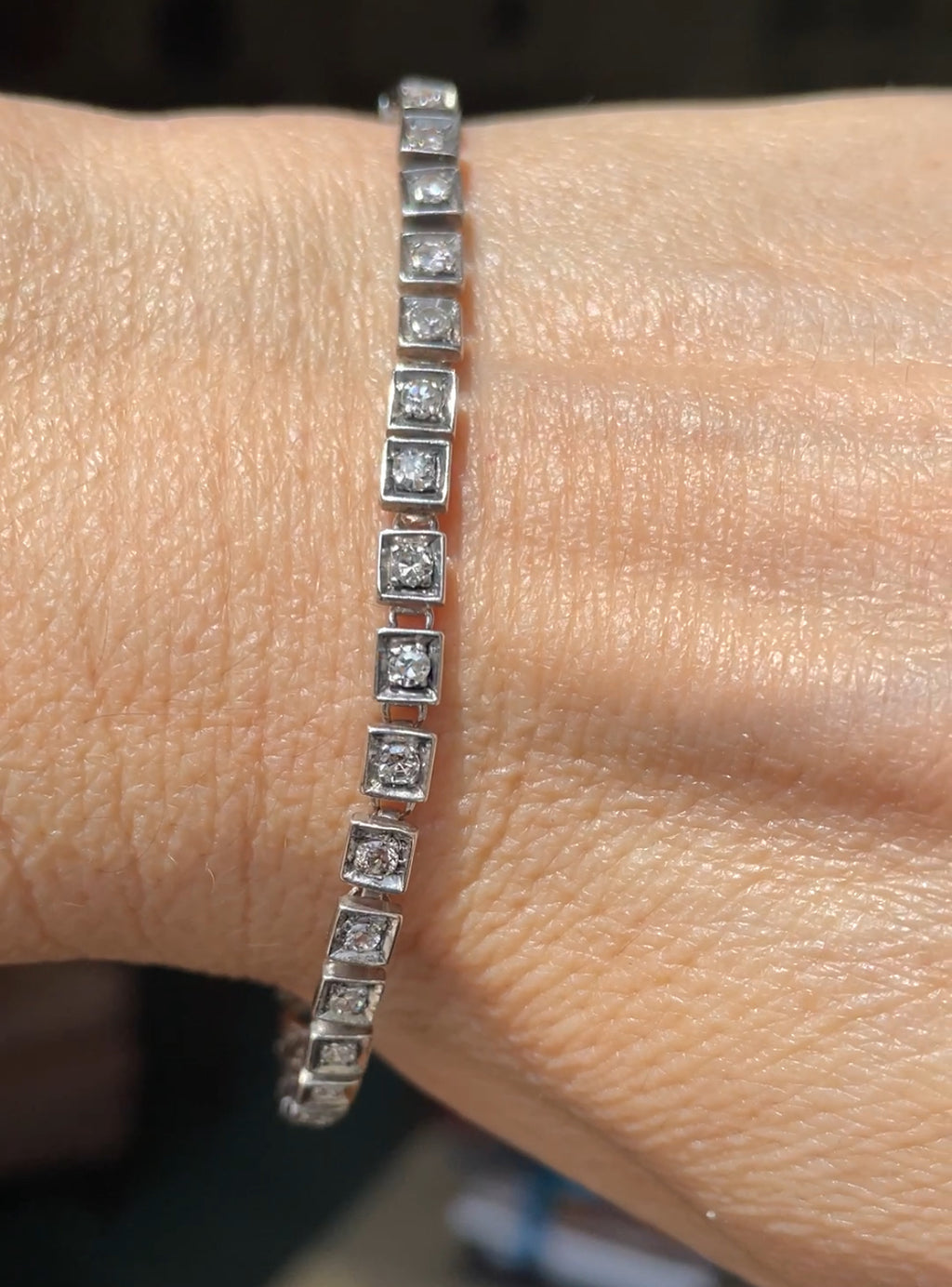 Antique Diamond Gold Line Bracelet