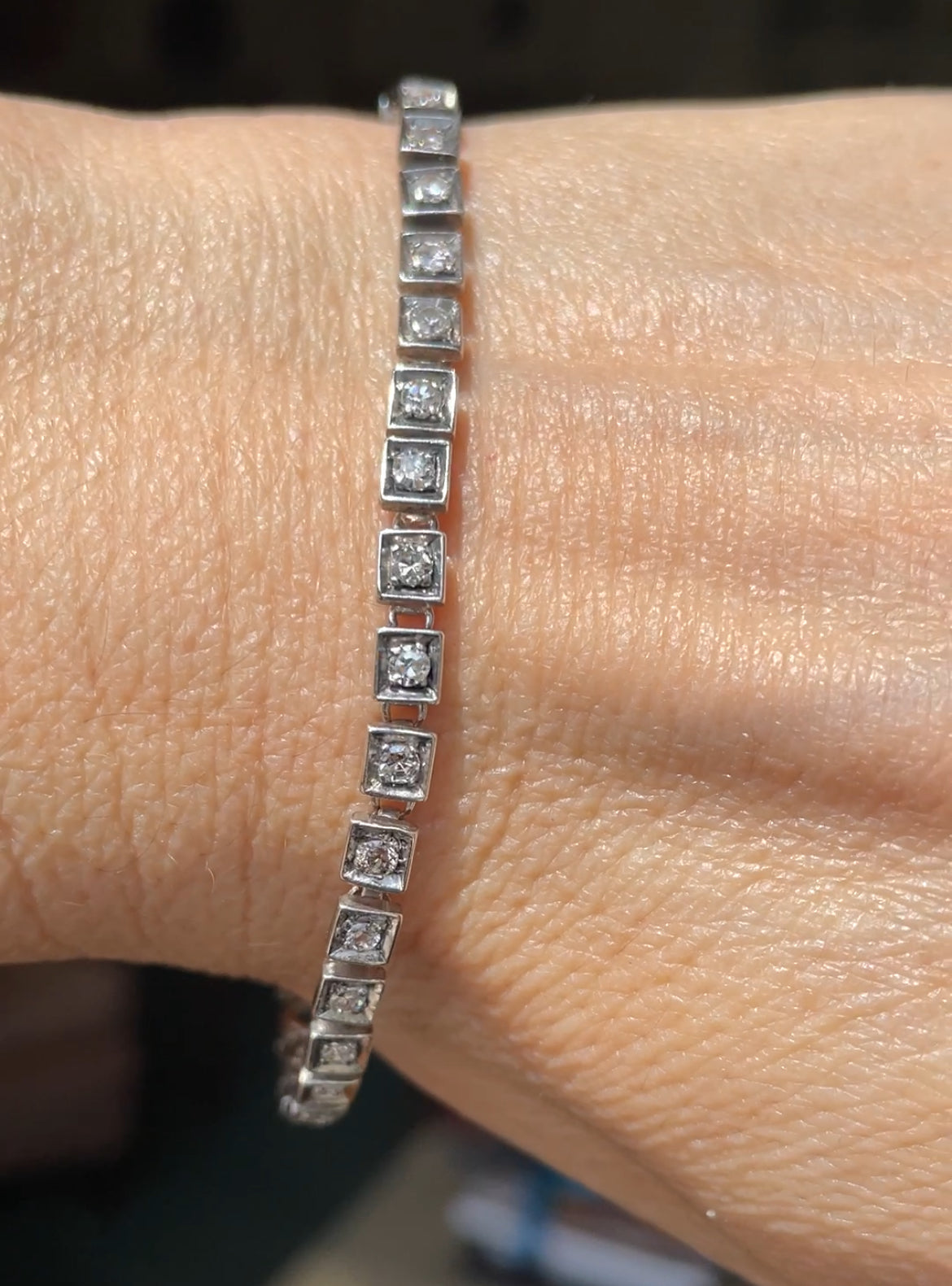 Antique Diamond Gold Line Bracelet