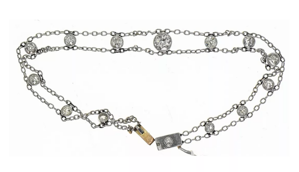 A Belle Époque Platinum and Diamond Bracelet