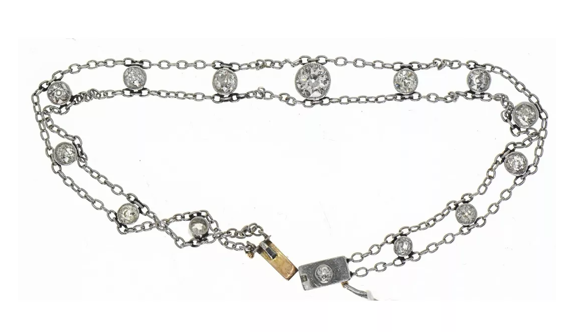 A Belle Époque Platinum and Diamond Bracelet