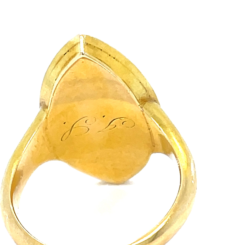 Georgian 18ct Gold Pearl and Enamel Mourning Ring