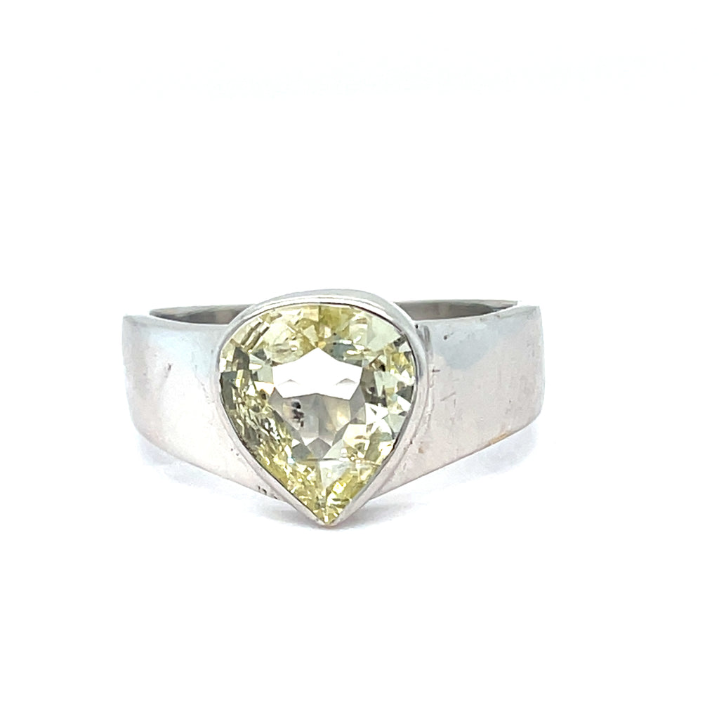 1.2ct Pear Shaped Natural Yellow Diamond Solitaire ring