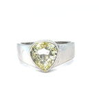 1.2ct Pear Shaped Natural Yellow Diamond Solitaire ring