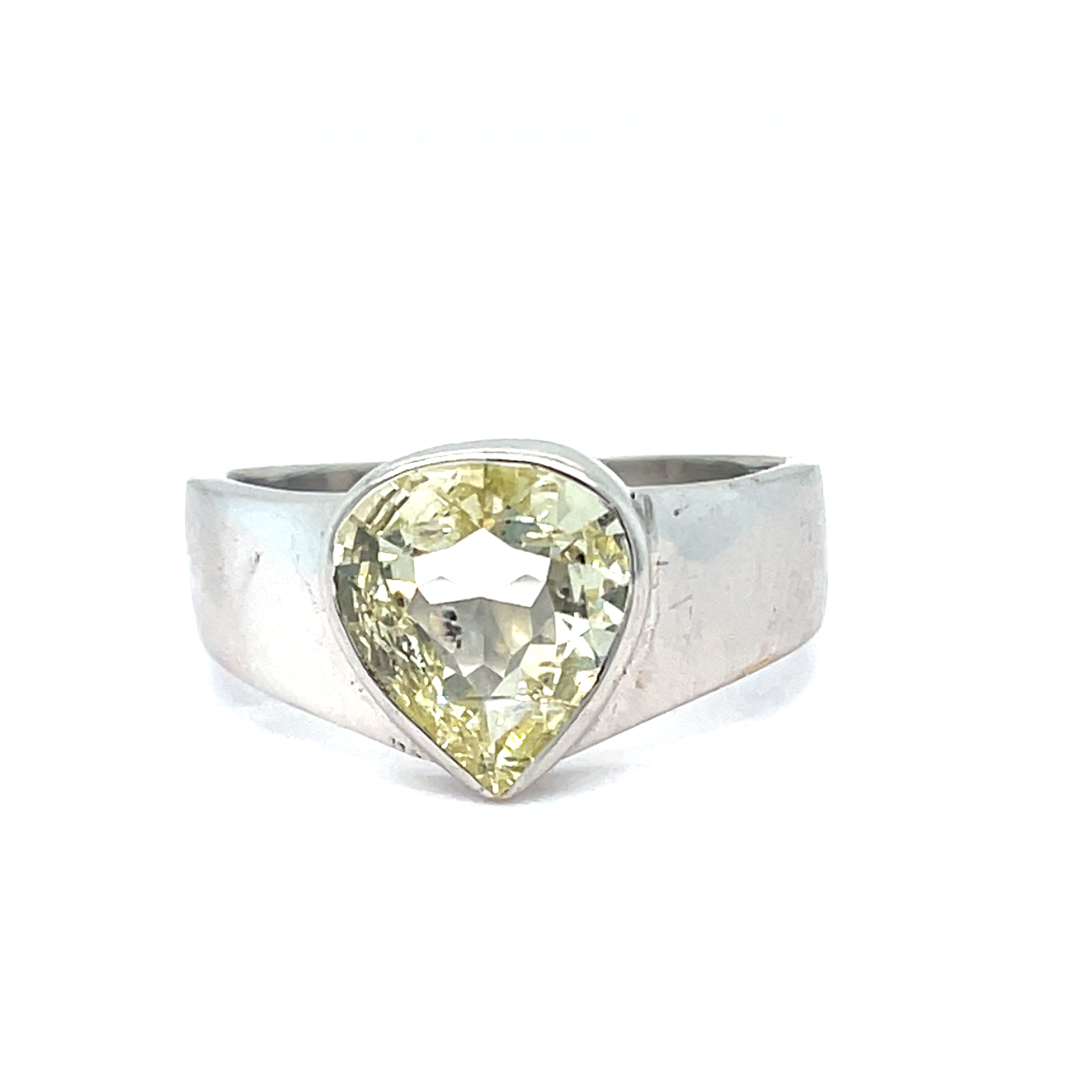 1.2ct Pear Shaped Natural Yellow Diamond Solitaire ring
