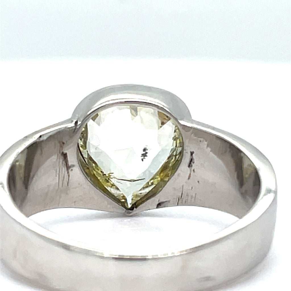 1.2ct Pear Shaped Natural Yellow Diamond Solitaire ring