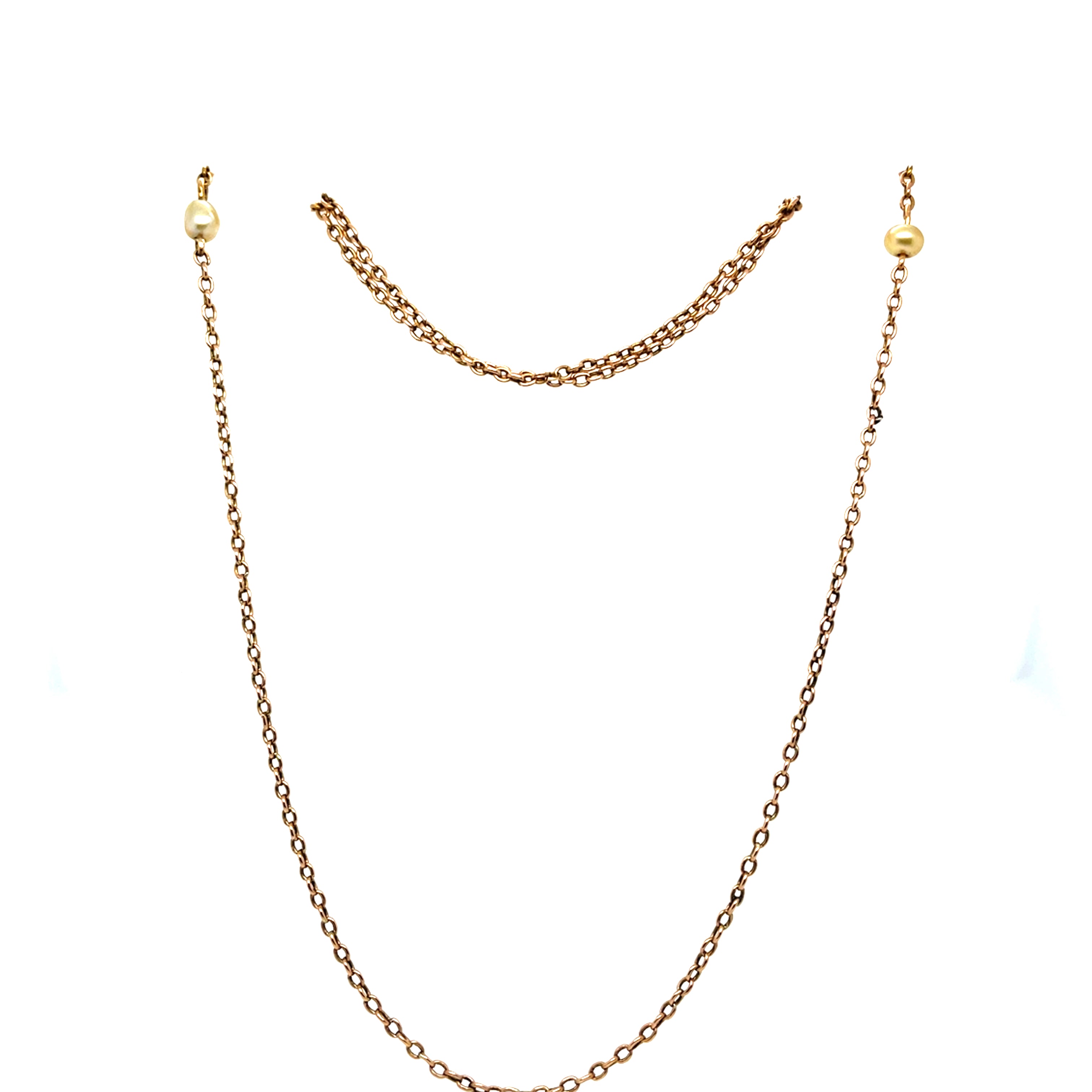 Edwardian Delicate 9ct Pearl Chain