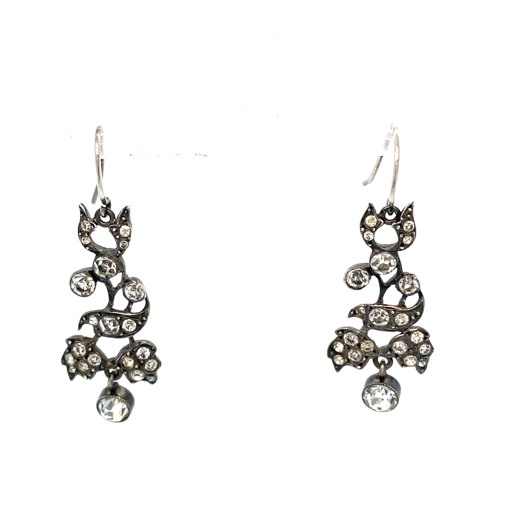 Edwardian Paste Silver Earrings