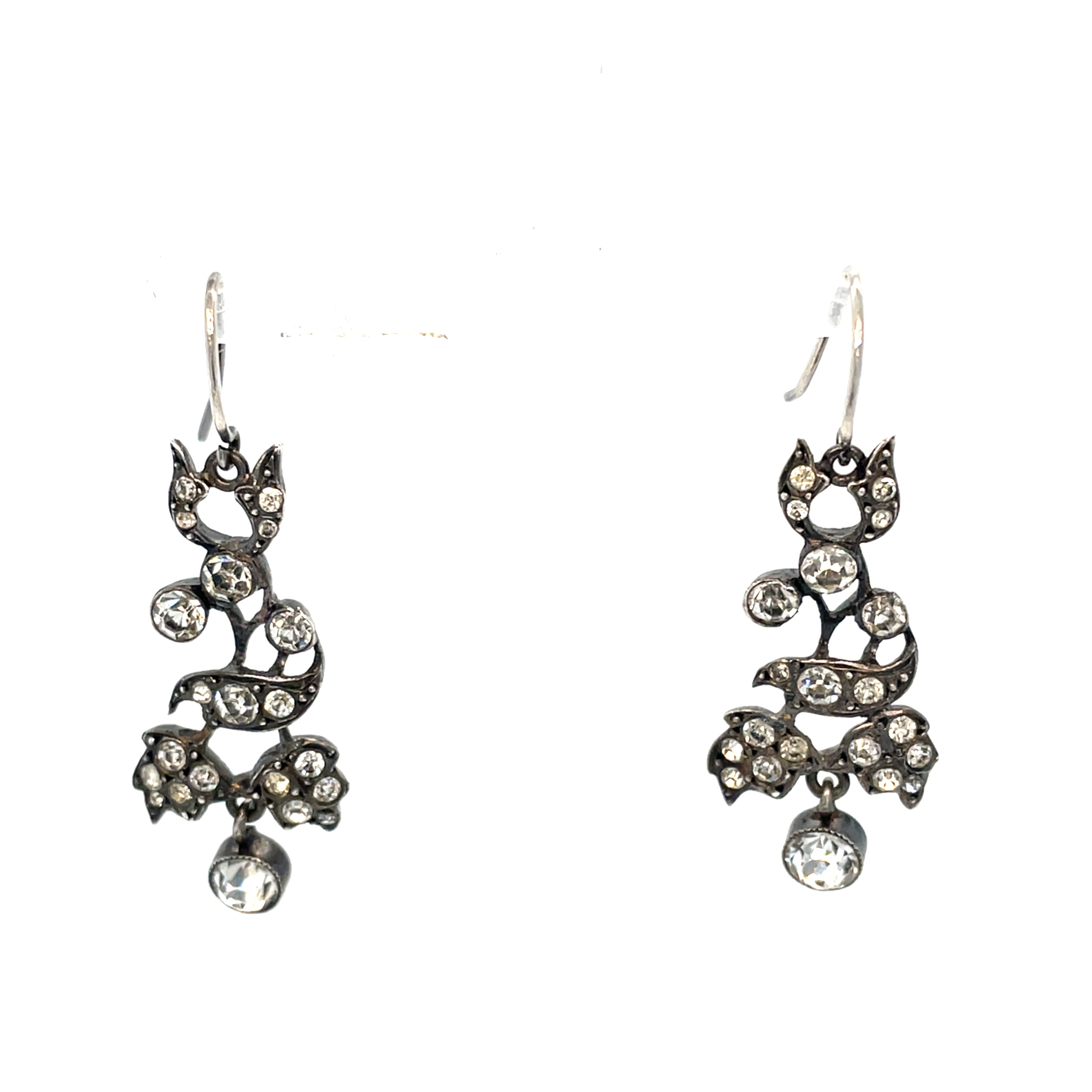 Edwardian Paste Silver Earrings