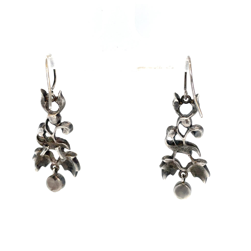 Edwardian Paste Silver Earrings