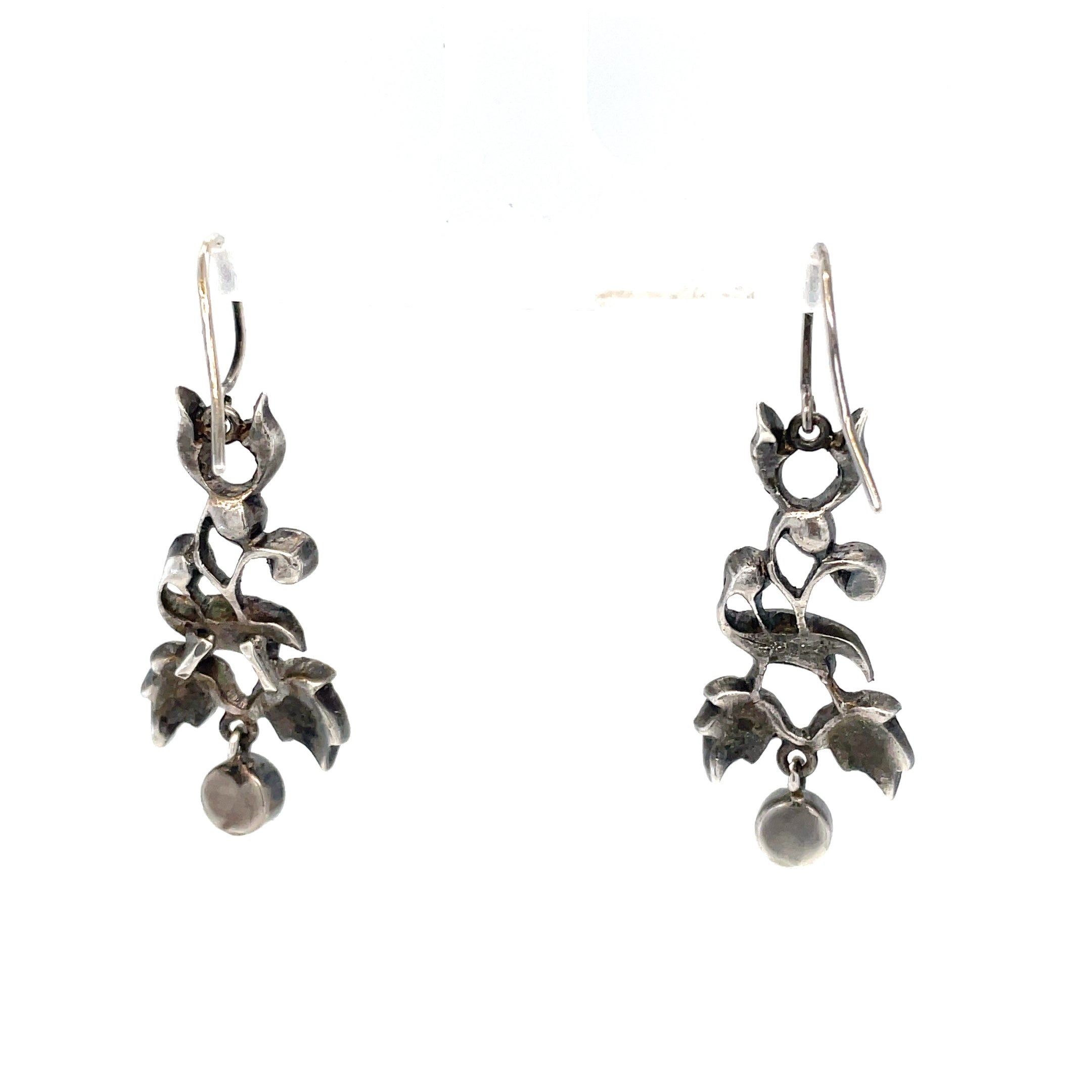 Edwardian Paste Silver Earrings