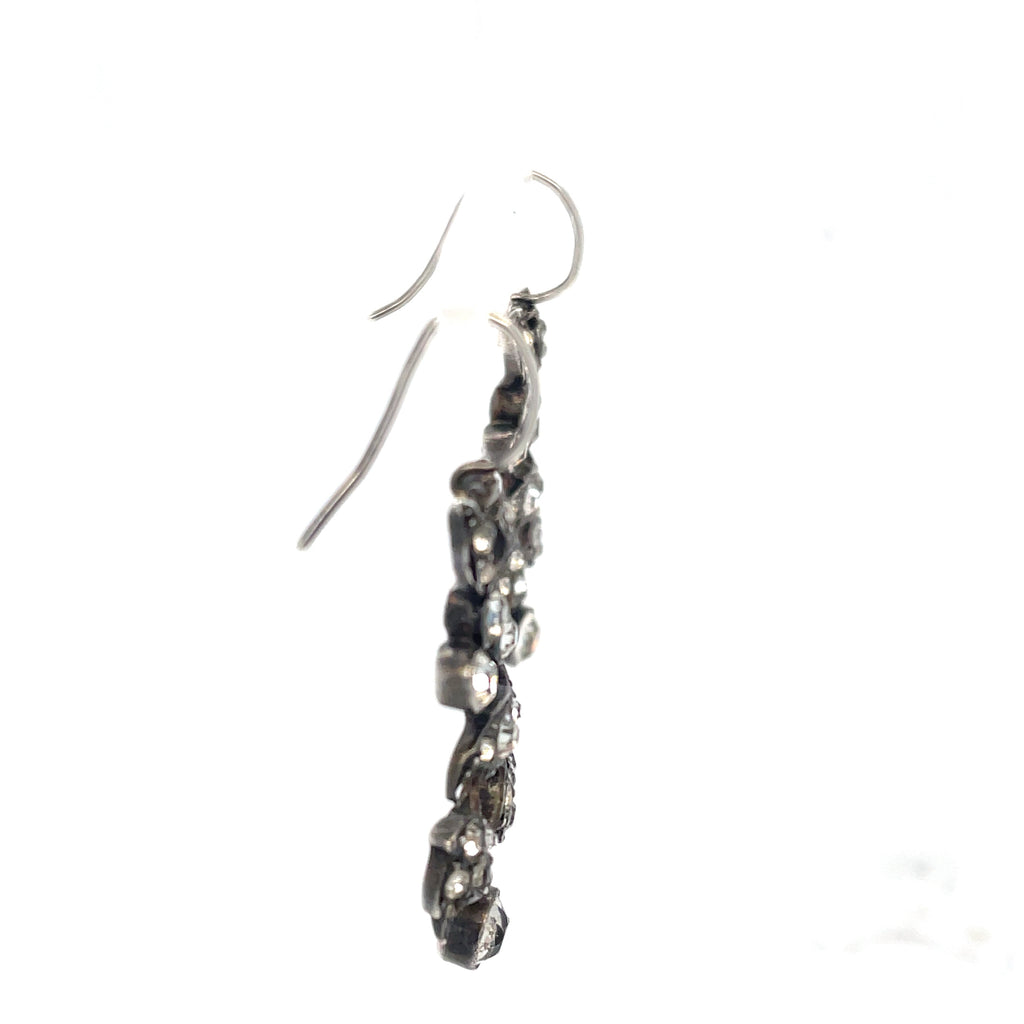 Edwardian Paste Silver Earrings