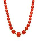 Coral and 18ct Gold Beaded Necklace