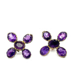 Georgian Flat Cut Amethyst Floral Earrings